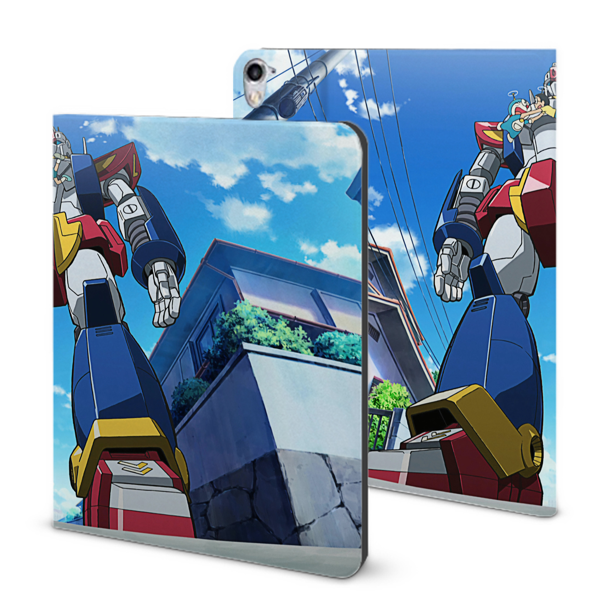 （画像用） ドラえもん Doraemon IPad ケース ブック型 PUレザー TPU 耐衝撃 軽量 薄型 ペン収納なし 全面保護 IPad 各モデル対応